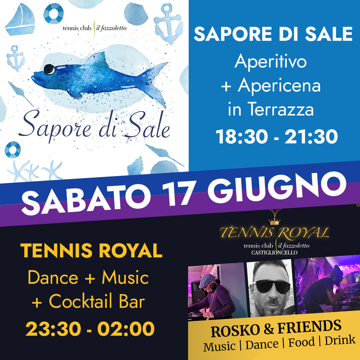 Sapore di Sale e Tennis Royal al Tennis Club Castiglioncello