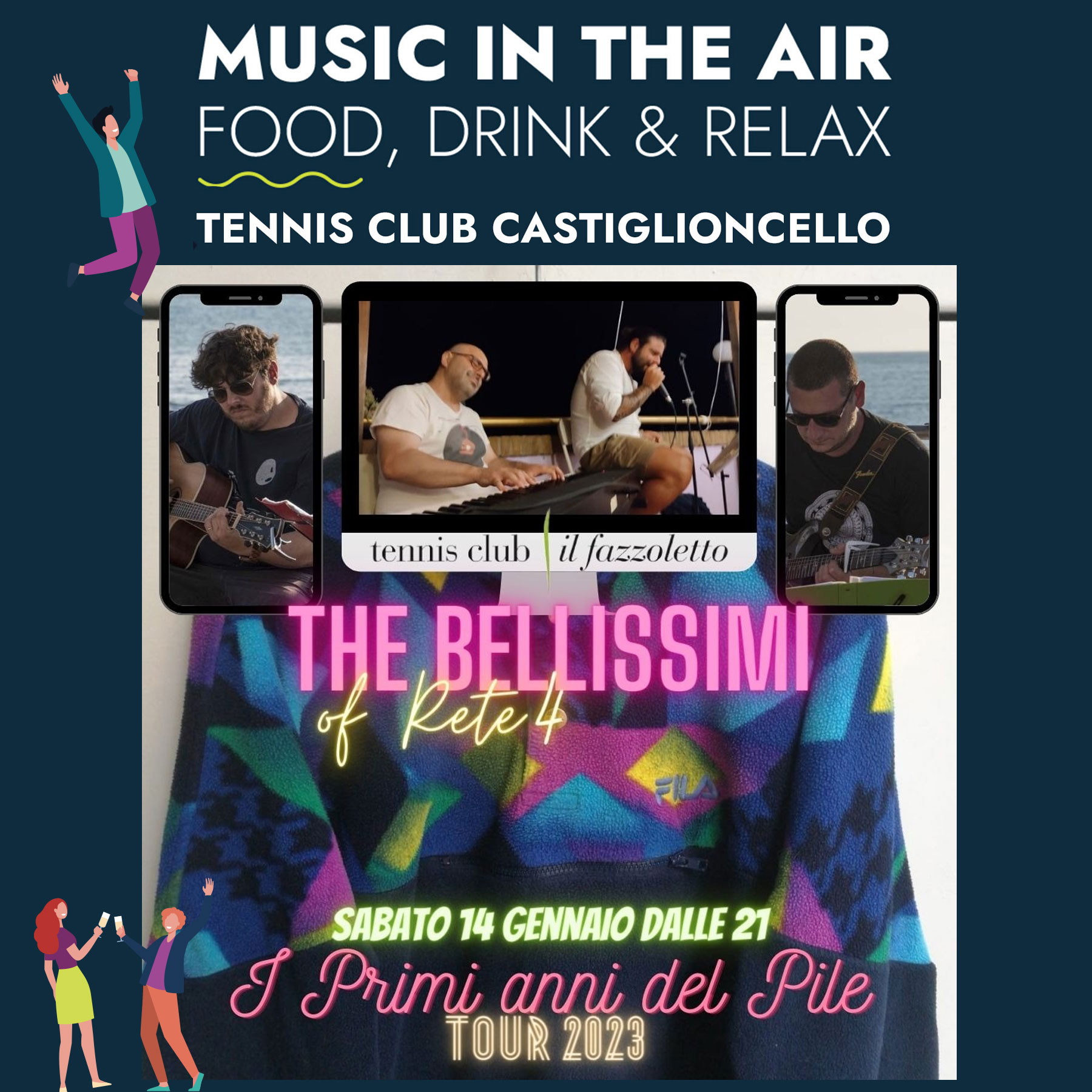 The Bellissimi of Rete 4 Castiglioncello Tennis